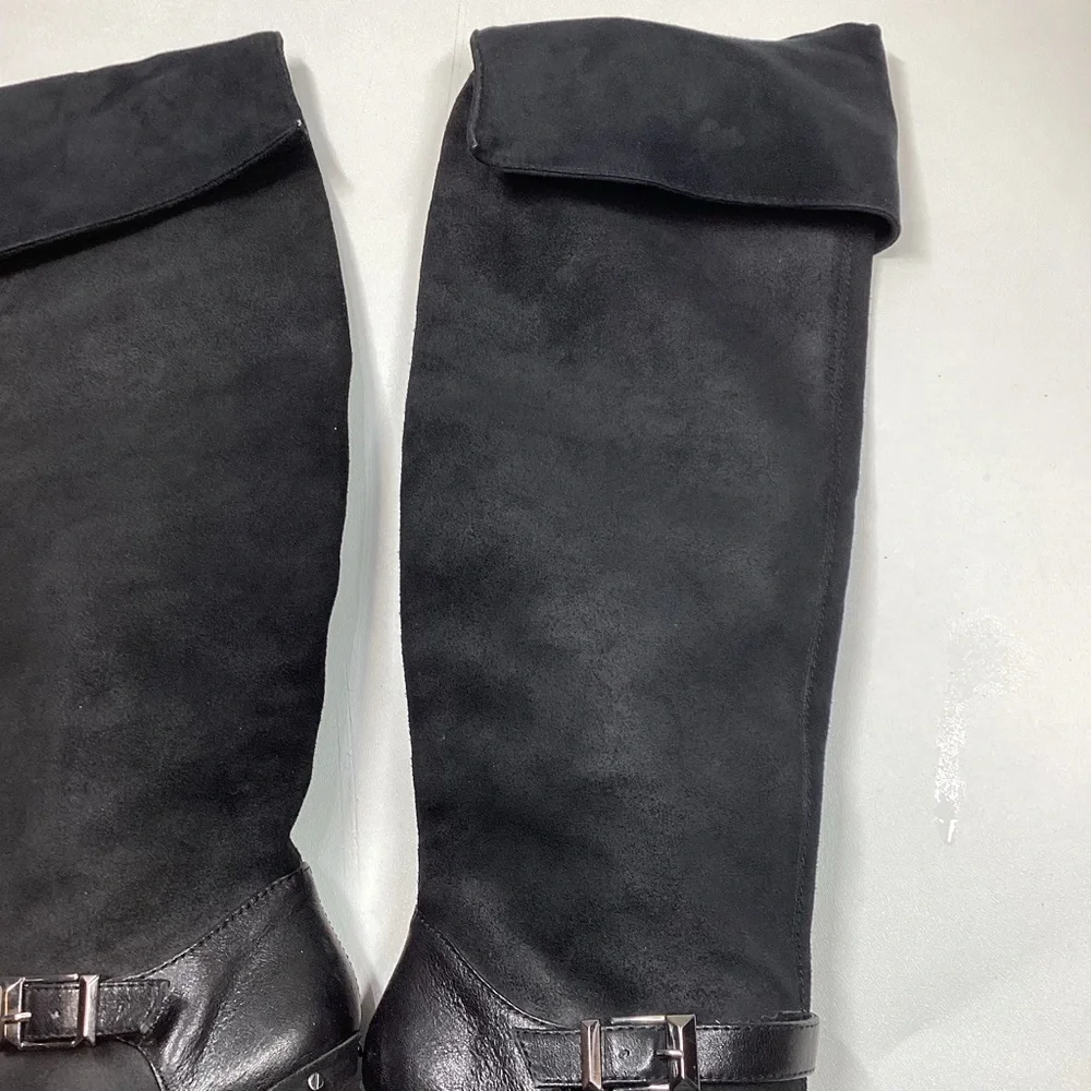 Rachel Roy Rfenkala Suede Boots Size 7 Black